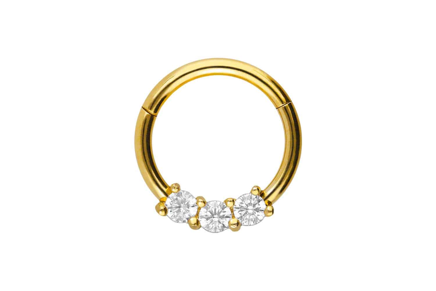 Chirurgenstahl Segmentring Clicker Piercing 3 KRISTALLE